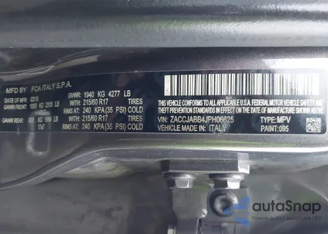 2018 Jeep Renegade Latitude Fwd from USA, damaged, VIN ZACCJABB4JPH06625